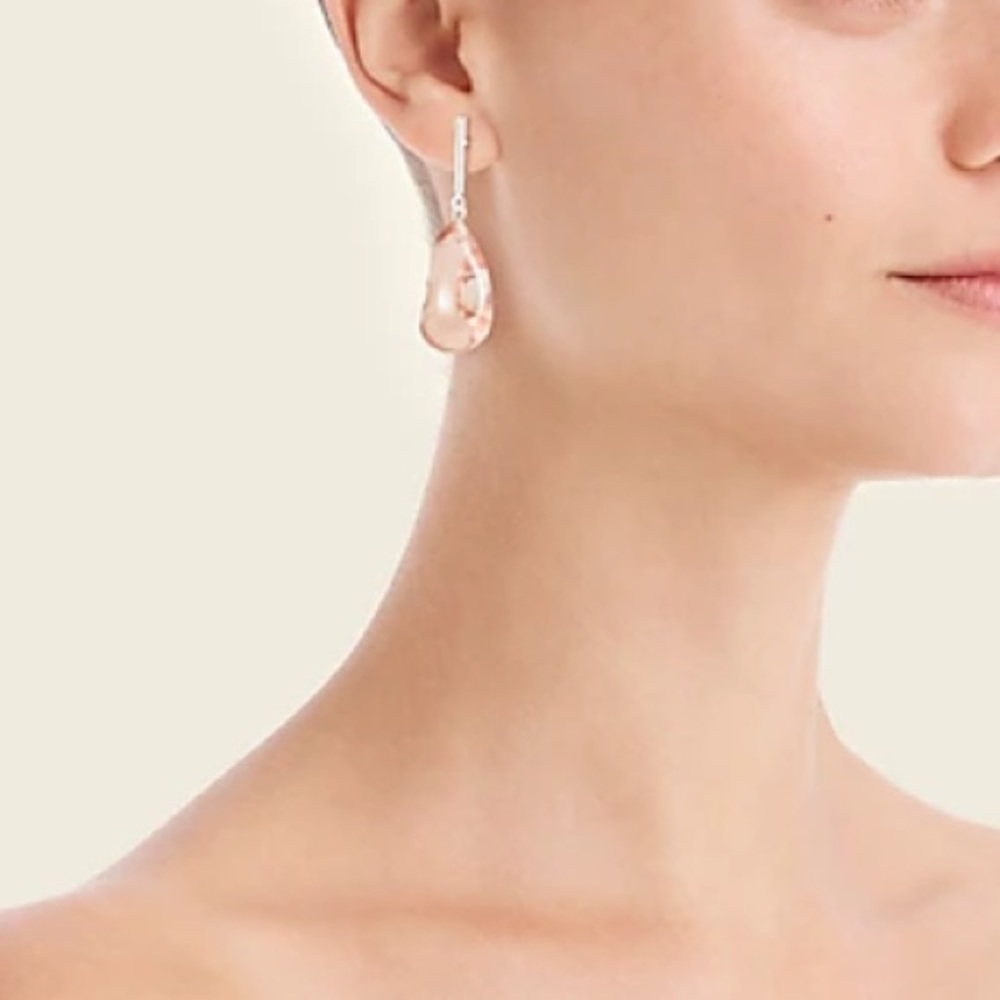J CREW Stick and stone Drop Earrings Pink wash